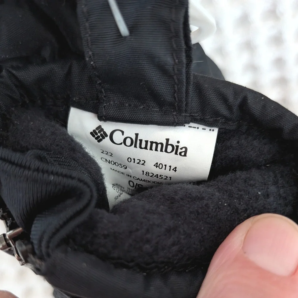 Columbia Infant Chippewa II Mittens Black Fleece Lined Winter Gloves 0-6M